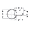 Imagen de Perno con Traba y Aro para Bimini 1/4"*1"*2"