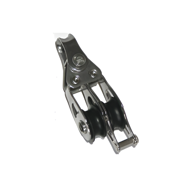 Imagen de Mini motón acero inoxidable doble con arraigo