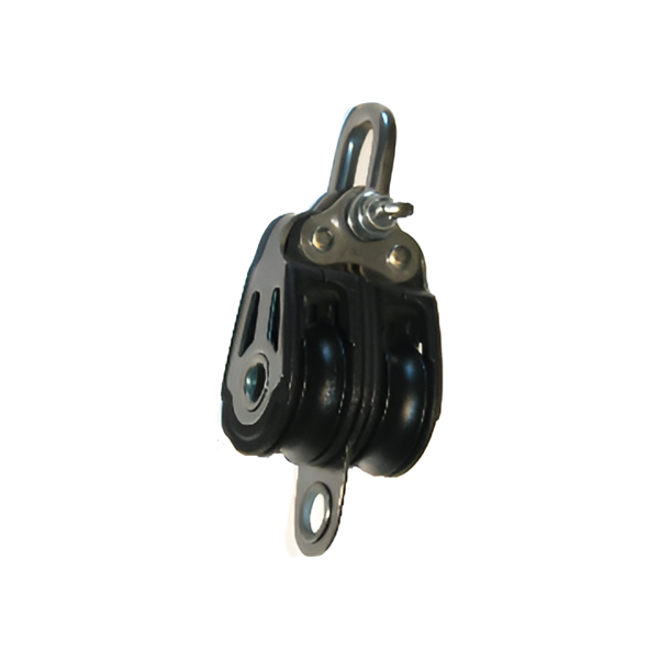Imagen de Micro motón inoxidable doble con arraigo 20mm